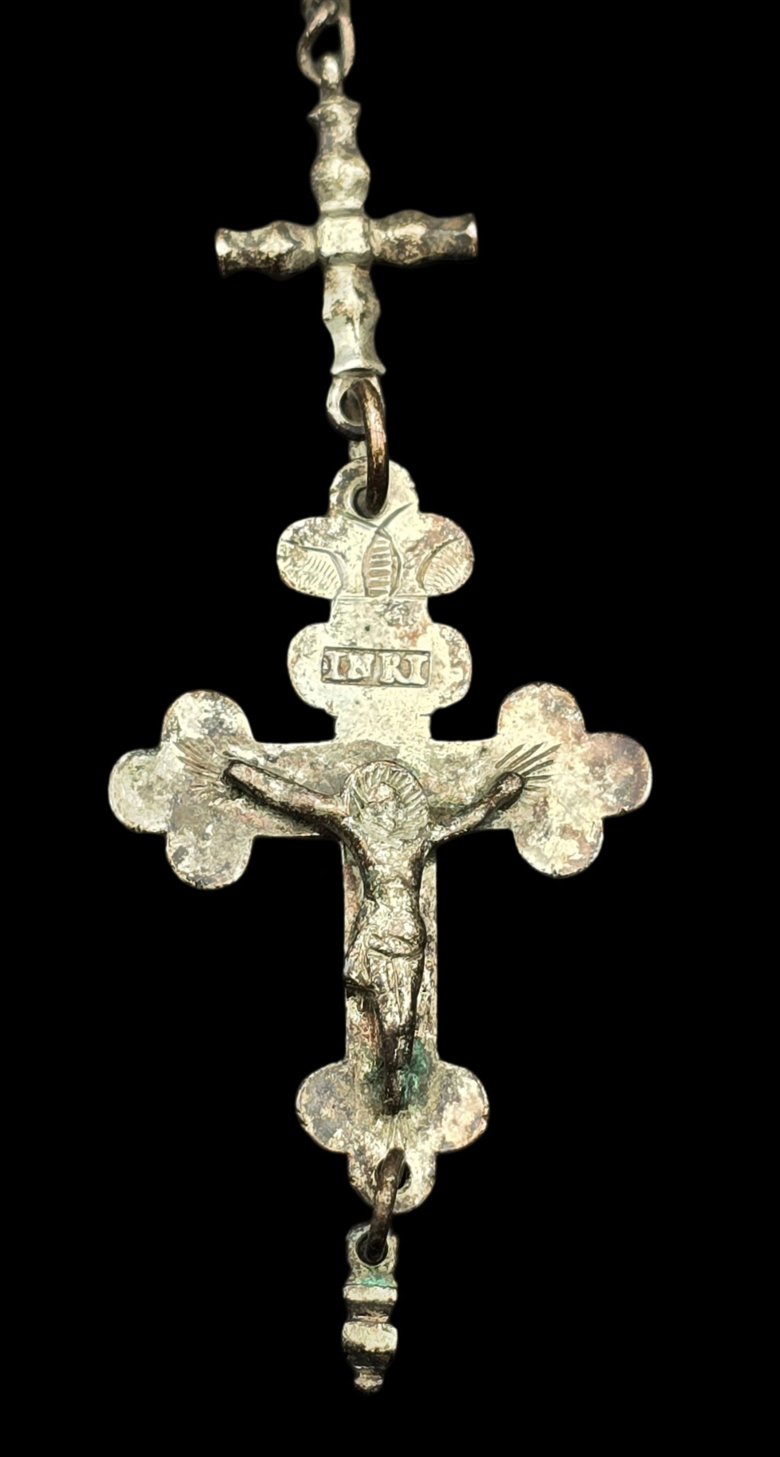 Antique ca. 1900 European 800 Silver & Red Coral Rosary (1 of 2)