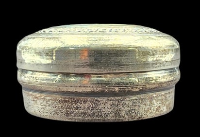 Vintage Middle-Eastern 800 Silver Round Pill / Snuff Box