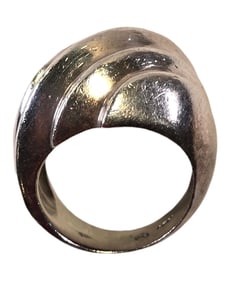 Vintage Mid-Century Sterling Silver Wave Ring