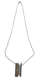 Vintage Mid-Century Modern Sterling Silver Designer Pendant Necklace