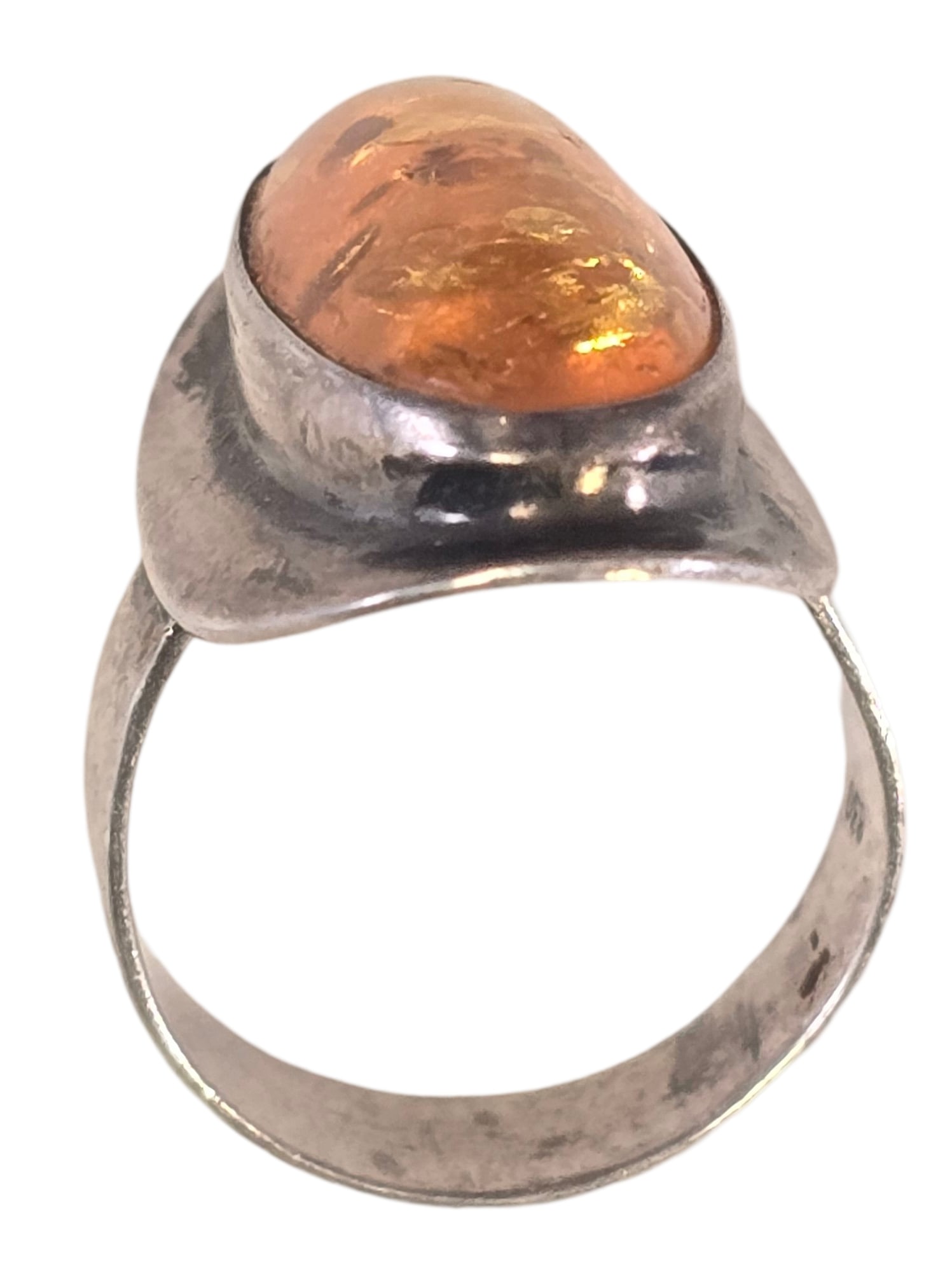 Vintage Mid-Century European 800 Silver & Baltic Amber Ring (1 of 4)