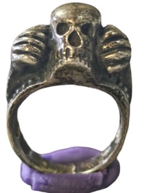 Vintage Sterling Silver Gothic Skeleton Ring