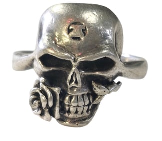Vintage Sterling Silver Gothic Skull Ring