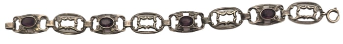 Vintage European Traditional Alpine 835 Silver & Garnet Bracelet