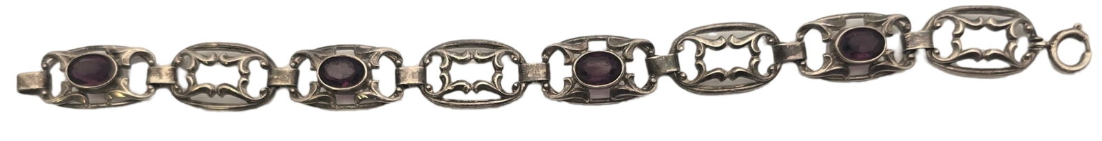 Vintage European Traditional Alpine 835 Silver & Garnet Bracelet (1 of 4)