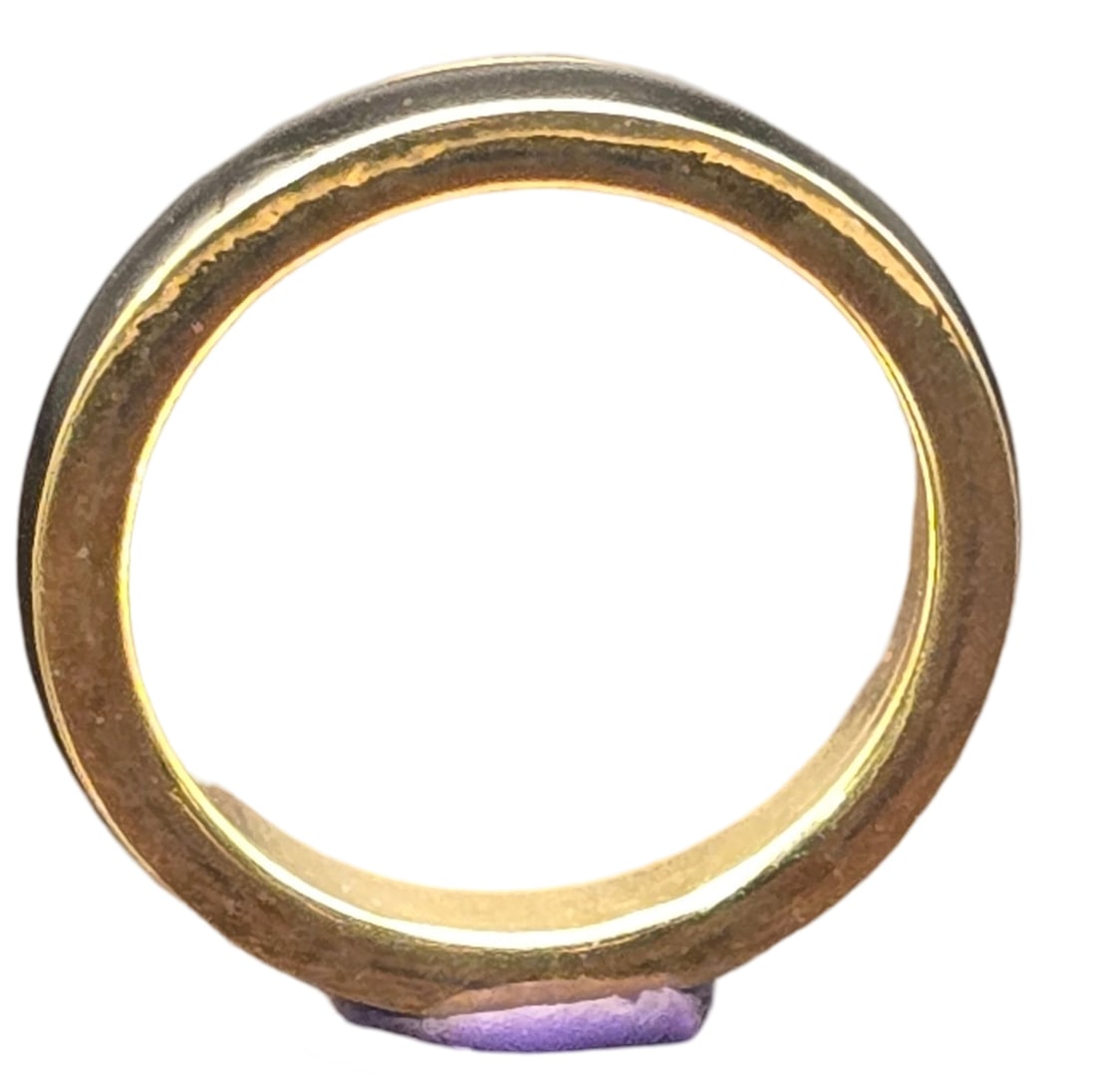 Unusual Vintage Gilt Sterling Silver & Black Enamel Band Ring (1 of 4)