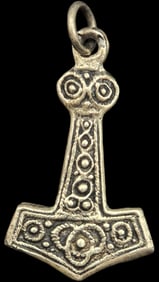 Unusal Vintage Sterling Silver Nordic / Viking Thor's Hammer Pendant