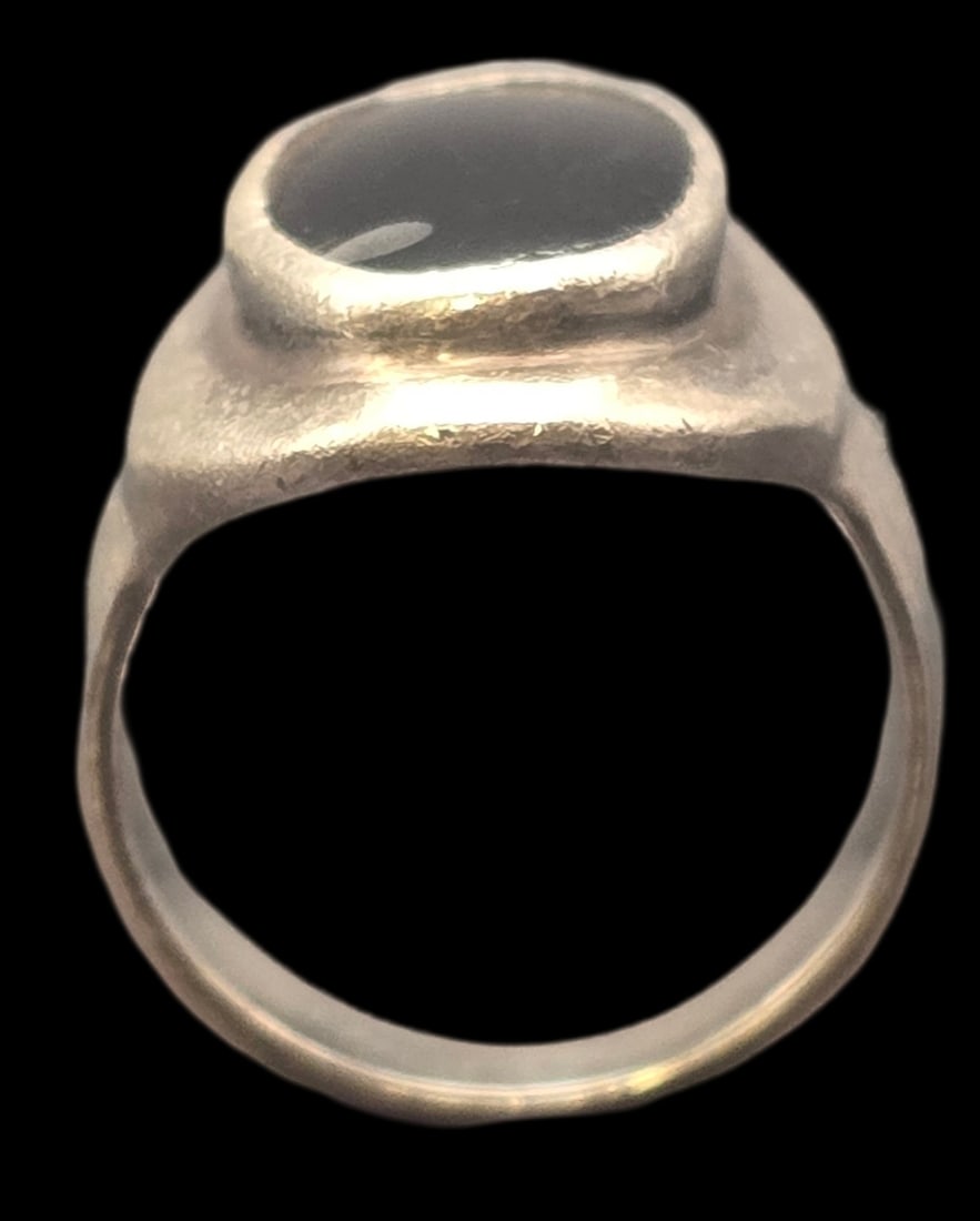 Vintage Mid-Century Sterling Silver & Black Onyx Ring (1 of 5)