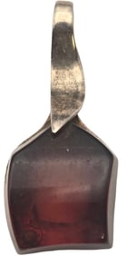 Unsual Mid-Century Modern Sterling Silver & Baltic Amber Designer Pendant