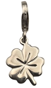 Vintage Sterling Silver Clover Leaf Pendant Charm /w Lobster Clasp