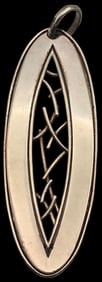 Vintage Handmade Mid-Century Modern Brutalist Sterling Silver Pendant