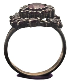 Antique European Bohemian 800 Silver & Garnet Ring