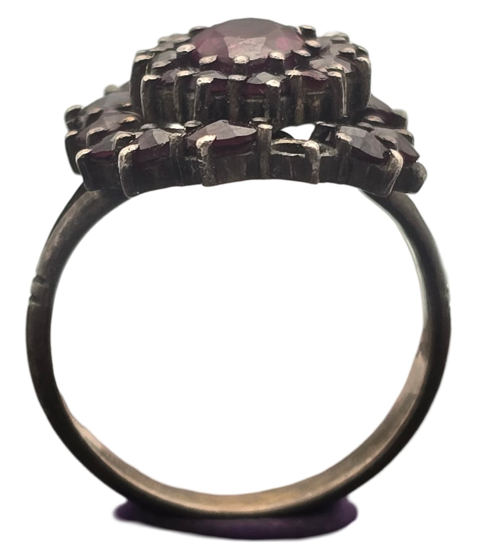 Antique European Bohemian 800 Silver & Garnet Ring (1 of 6)