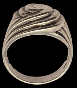 Vintage Mid-Century Modern Sterling Silver Mens Spiral Ring