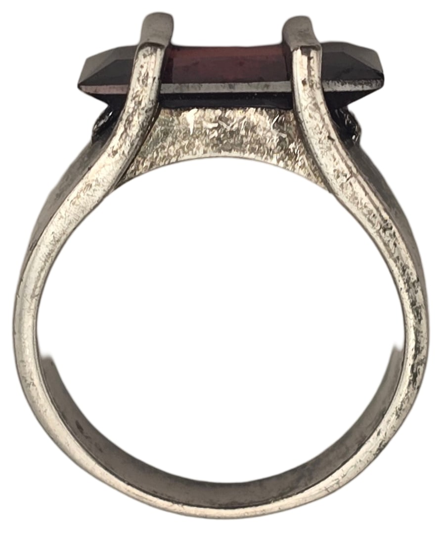 Very Unusual Vintage Sterling Silver & Garnet Ring (1 of 6)