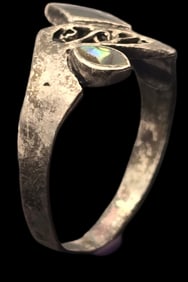 Vintage Mid-Century Modern Sterling Silver & Mother of Pearl Ring
