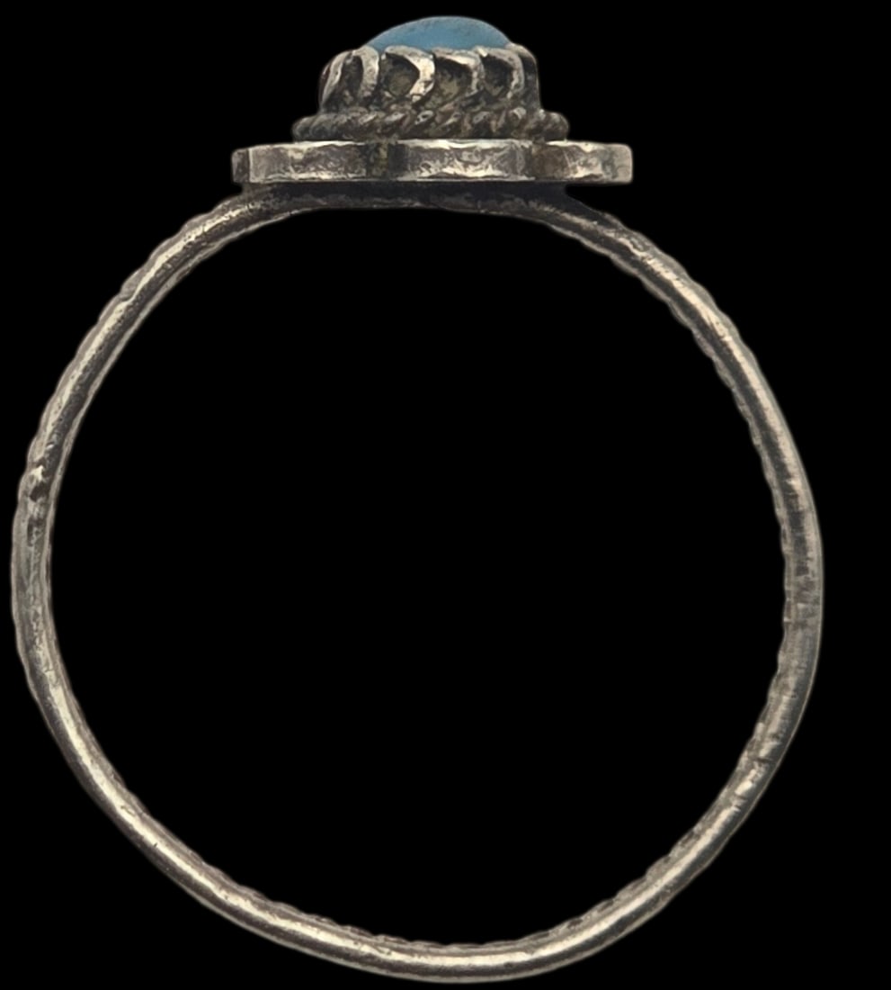 Vintage Sterling Silver & Turquoise Flower Design Ring (1 of 5)