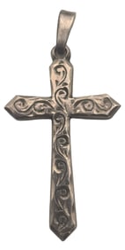 Vintage Handmade European 835 Silver Cross Pendant