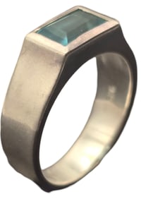 Vintage Sterling Silver & Blue Topaz Designer Ring