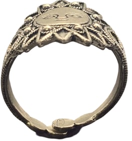 Vintage Mid-Century European 800 Silver "Sun Face" Ring