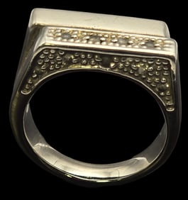 Vintage Sterling Silver & Rhinestone Cluster Ring
