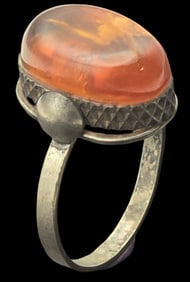 Vintage Sterling Silver & Baltic Amber Ring