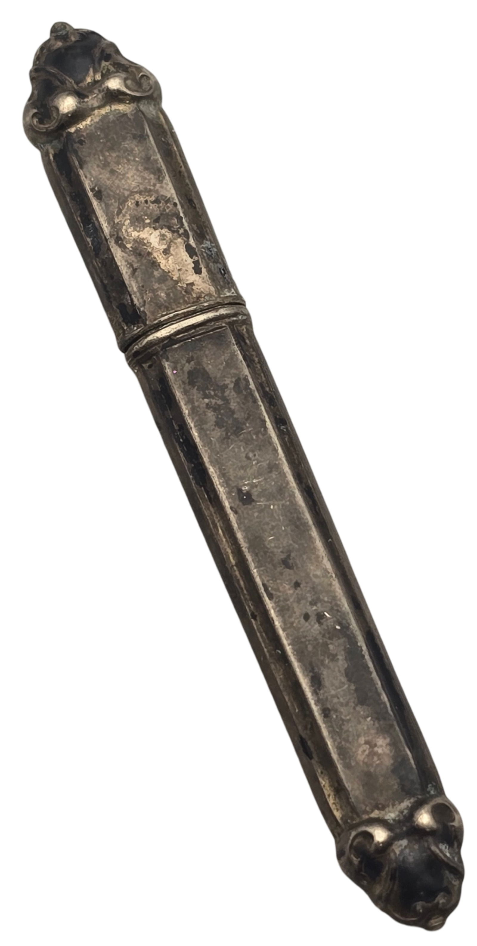 Antique Solid 800 Silver Needle Box (1 of 5)