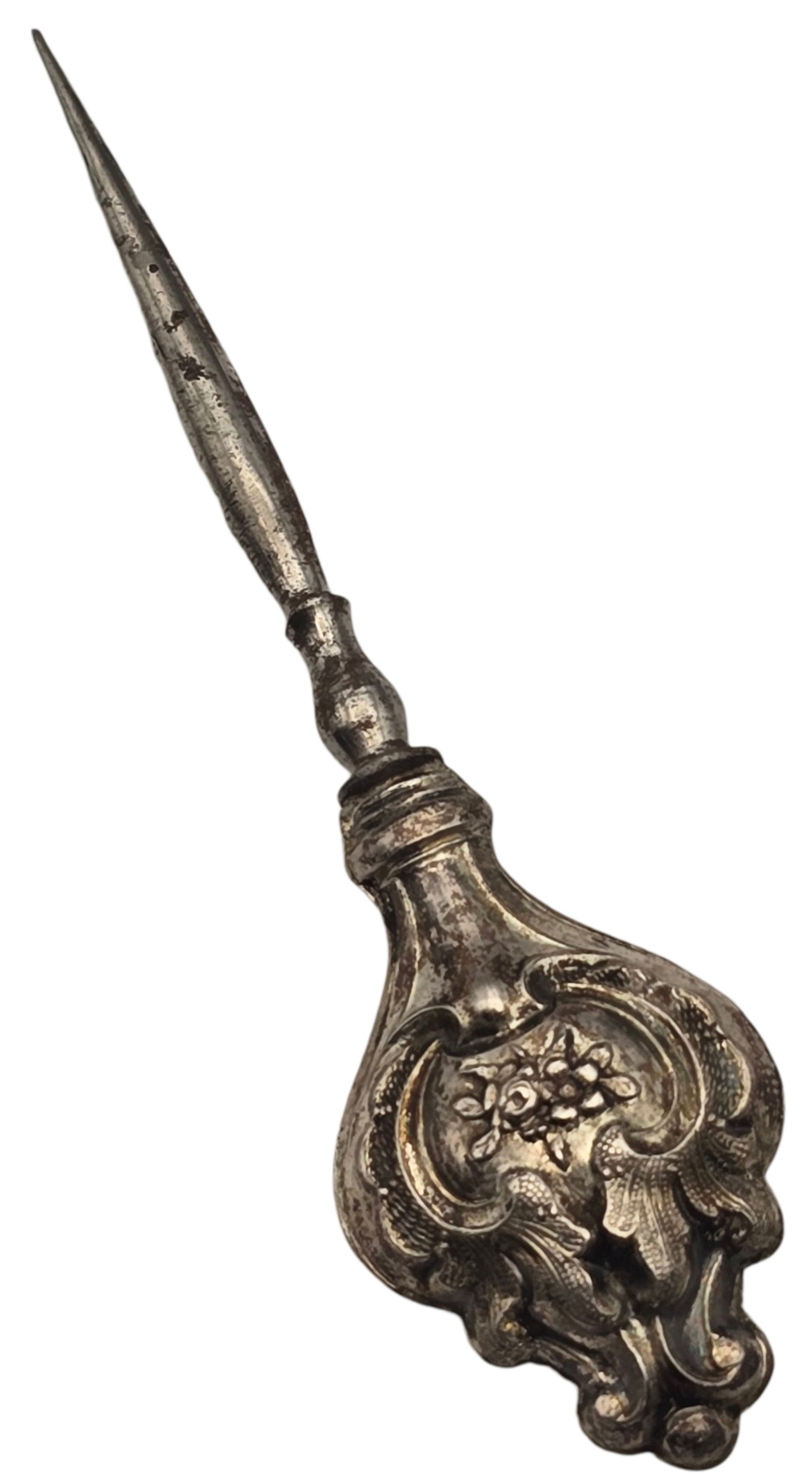 Antique 800 Silver & Stainless Steel Sewing Tool (1 of 4)