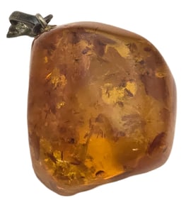 Vintage Mid-Century 800 Silver & Baltic Amber Pendant