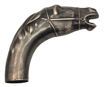 Antique Silverplate Horse Shaped Walking Cane Handle