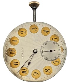 Vintage 1932 Swiss ETERNA Pocket Watch Movement /w Stunning Dial