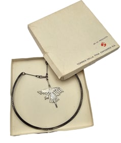 Vintage Mid-Century TORRES DE LA PINA Peru Sterling Silver Necklace