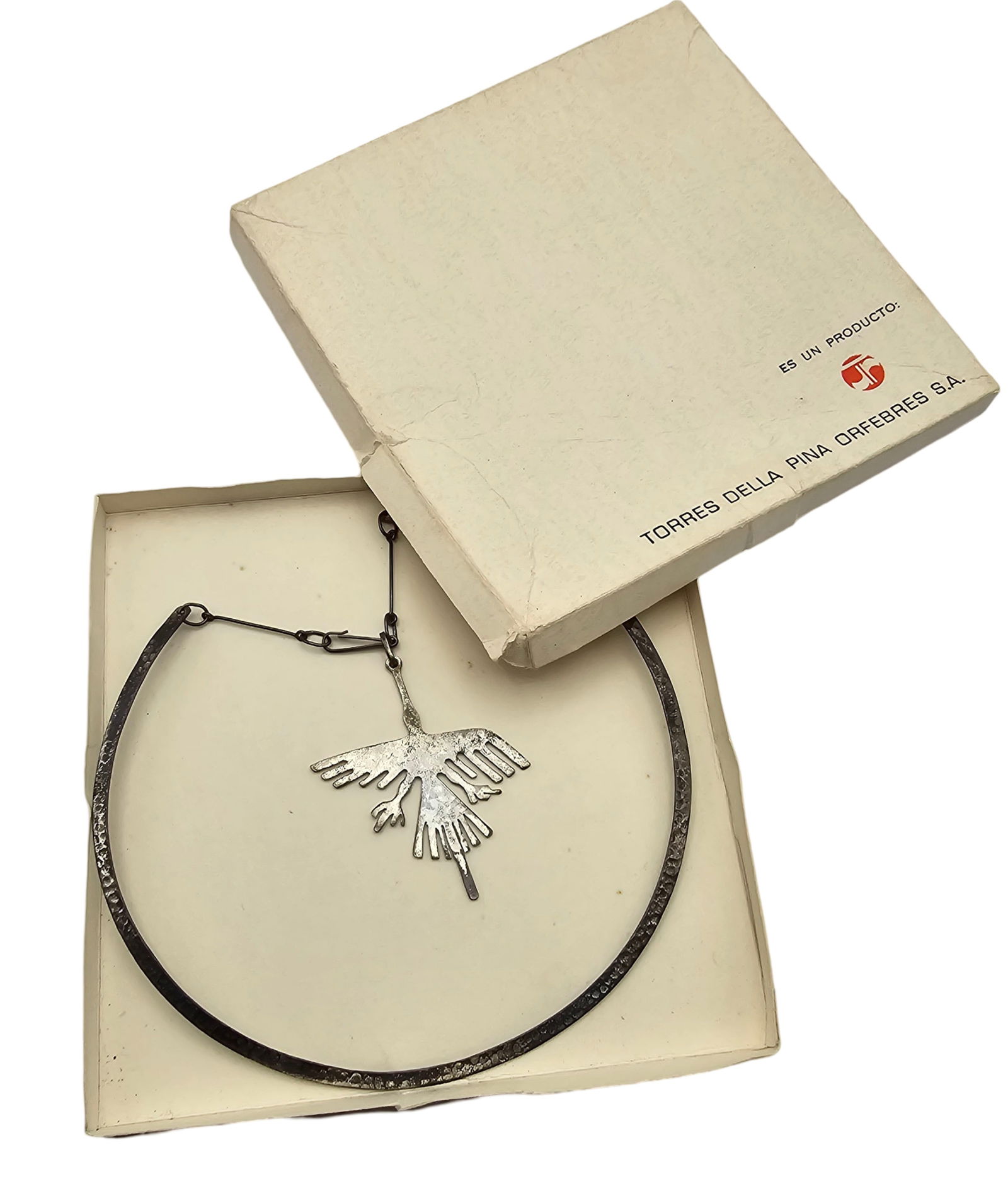 Vintage Mid-Century TORRES DE LA PINA Peru Sterling Silver Necklace (1 of 5)