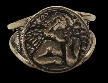 Vintage Sterling Silver Ring /w Angel Design