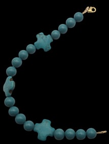 Vintage Turquoise Bracelet with Gilt Sterling Silver Clasp