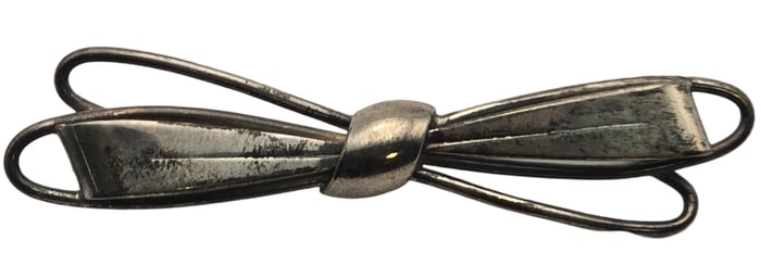 Vintage Handmade European 800 Silver Bow Brooch
