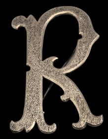 Vintage European 835 Silver Letter "R" Brooch