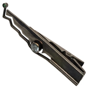 Vintage Sterling Silver & Gemstone Tie Clip