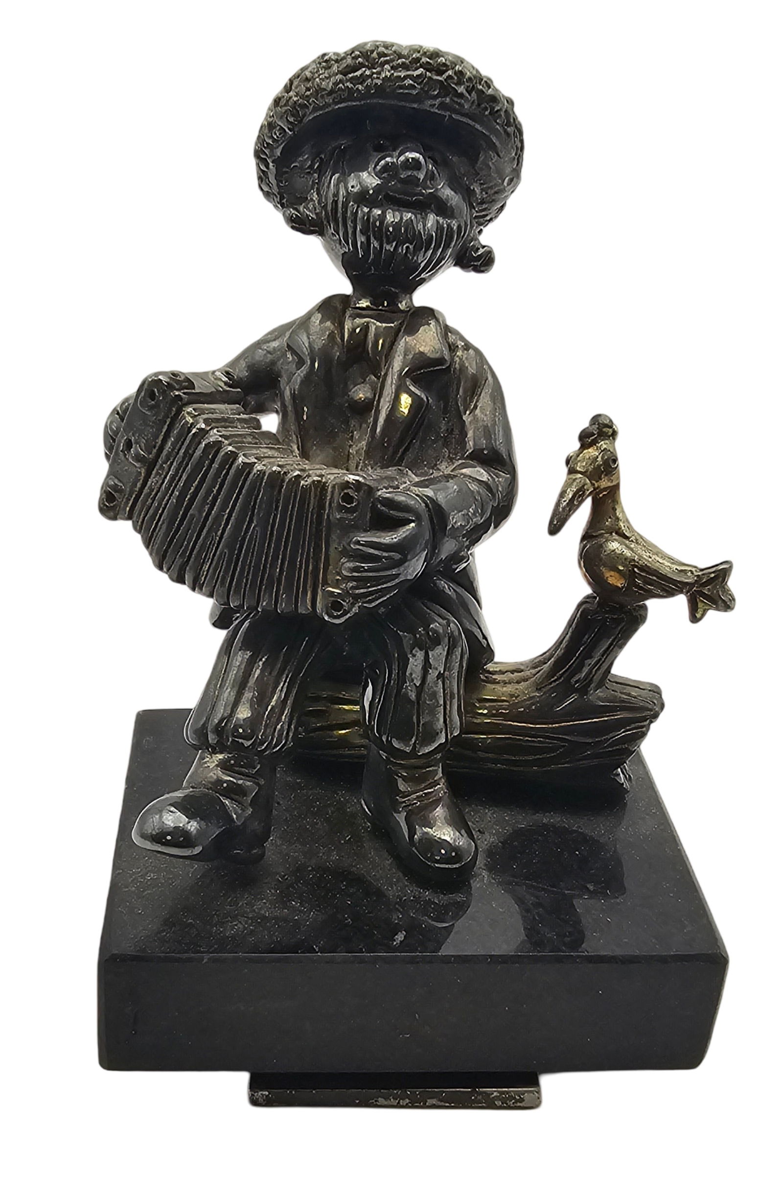 FRANK MEISLER (German/Israeli, *1929) Judaica Metal Sculpture - Man playing the Piano Accordion (1 of 8)