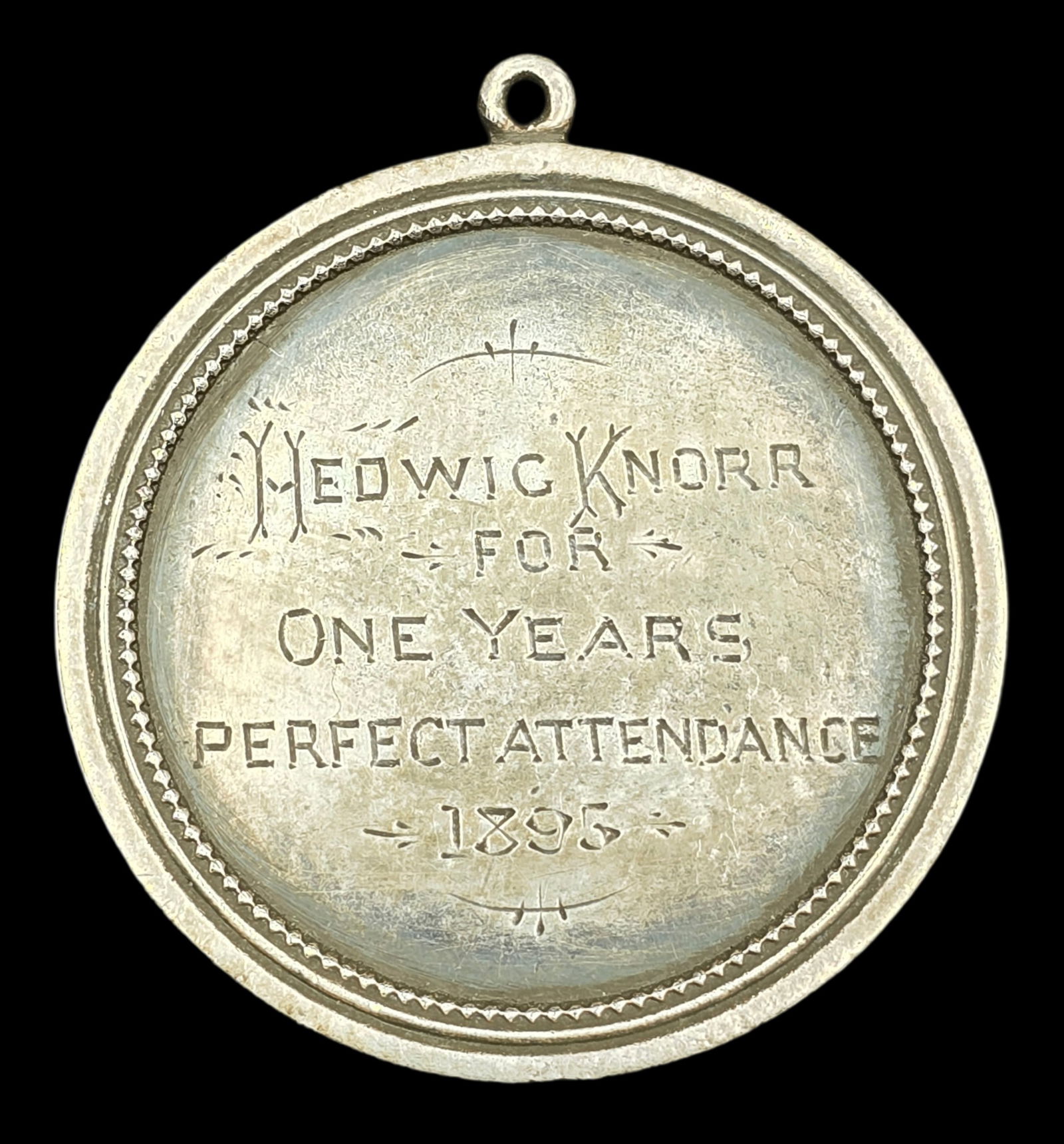 Very Rare Antique 19th Century British Sterling Silver St. Annes School Pendant Medal (1 of 5)