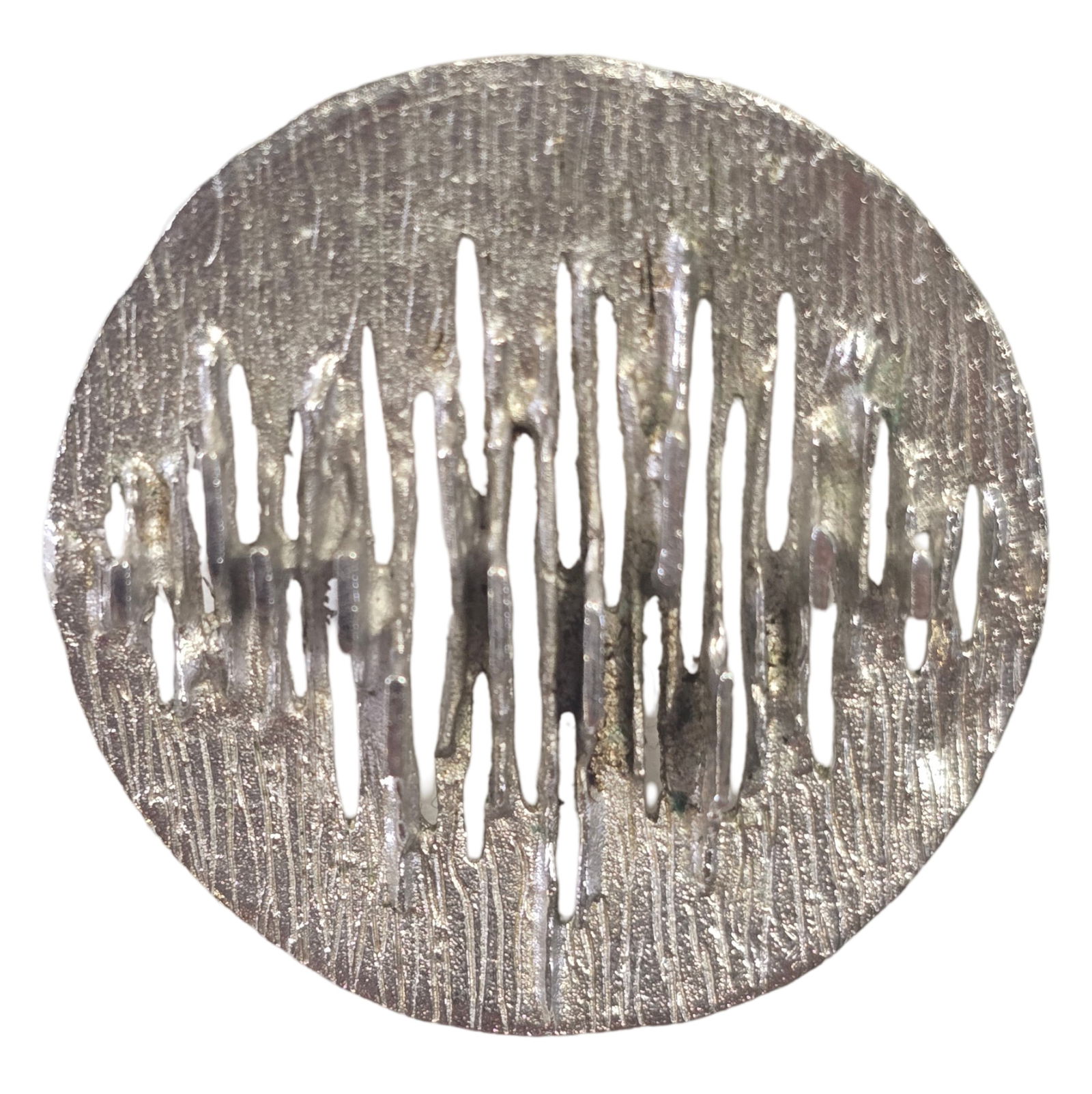 Unusual Vintage Mid-Century Modern Brutalist Sterling Silver Designer Pendant (1 of 5)