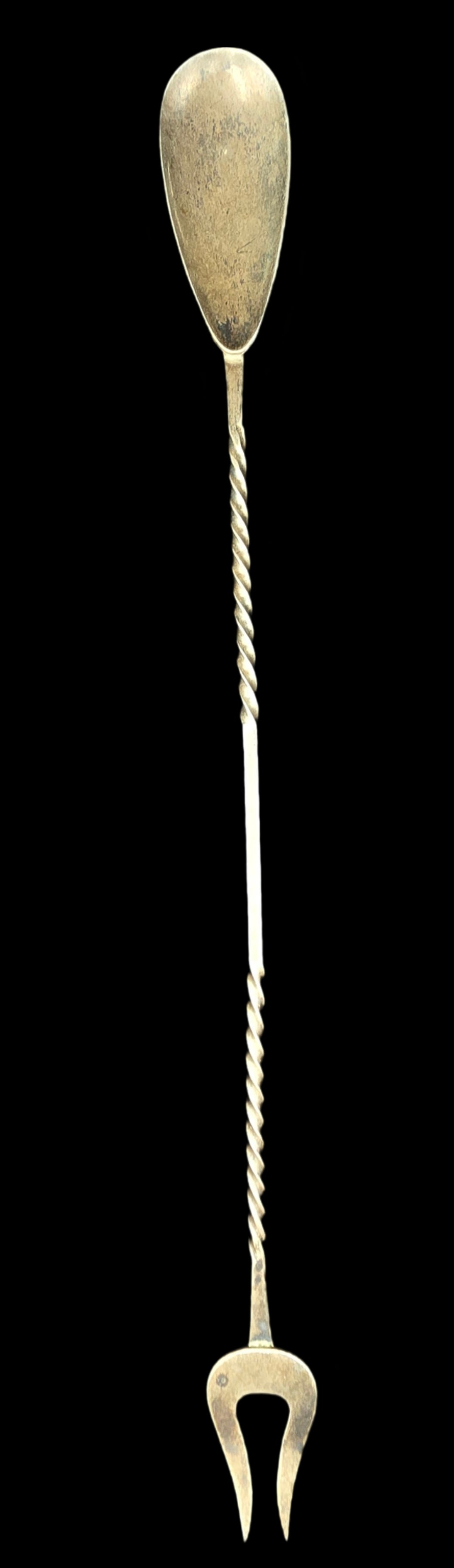 Antique Sterling Silver Twisted Cocktail Spoon / Fork (1 of 6)