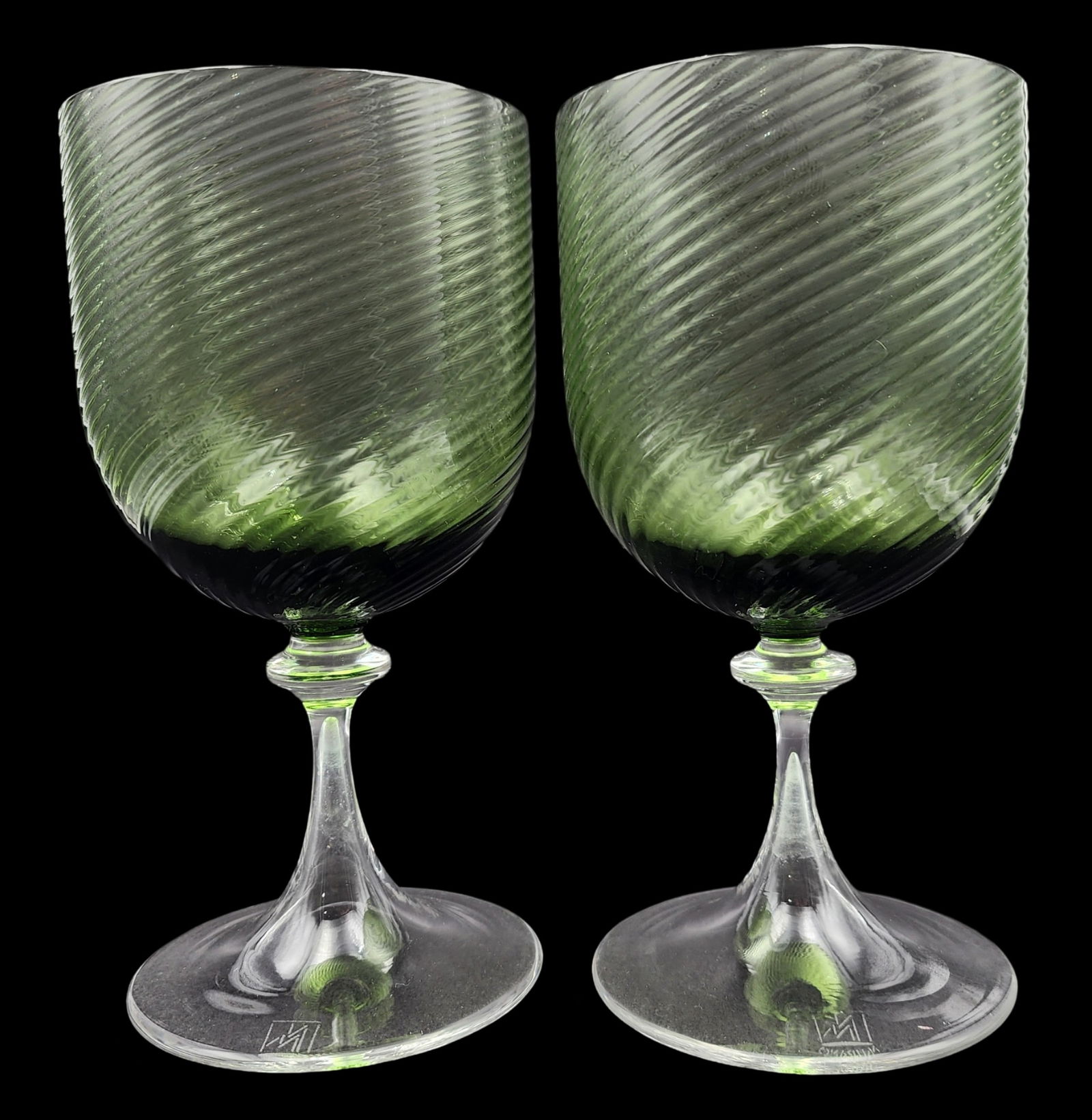 Rare Pair of Vintage Mary Mahoney Nason Moretti Swirl Glasses (1 of 5)