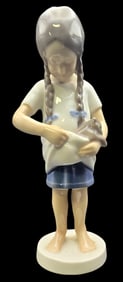 Vintage BING & GRONDAHL B&G Porcelain Figurine #1779 "Little Mother" - Girl with Kitten