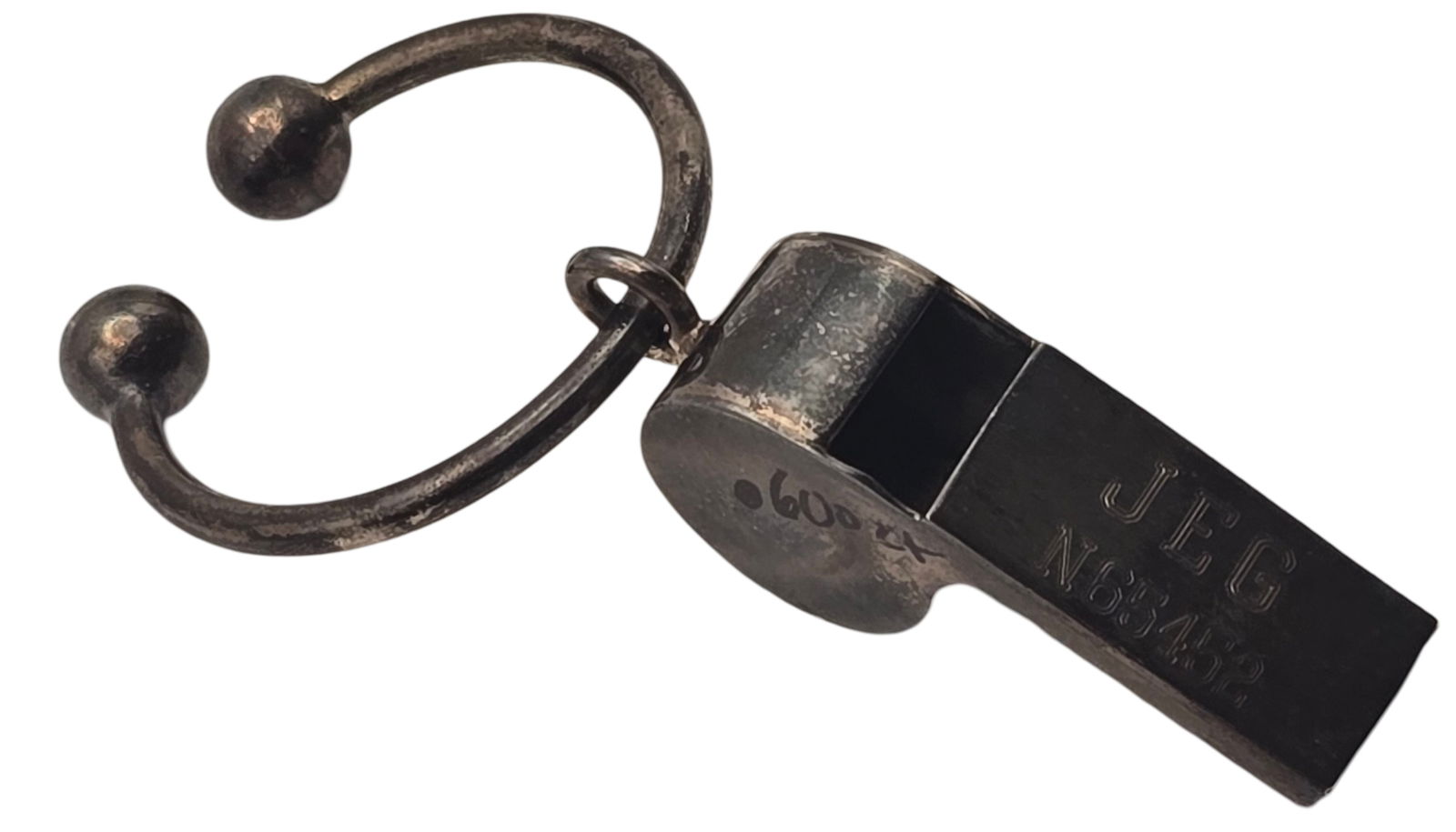 Vintage Mexican Sterling Silver Whistle Key Ring (1 of 6)