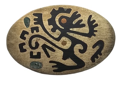 Vintage Mid-Century TAXCO Mexico Sterling Silver & Inlaid Gemstone Monkey Brooch / Pin