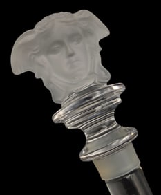 Vintage VERSACE Medusa Head Crystal Bottle Stopper in Original Box