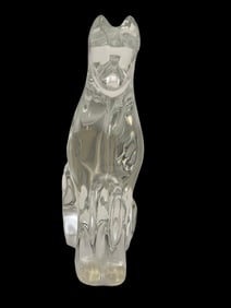 Vintage BACCARAT France Doberman/Shepherd's Dog Crystal Figurine
