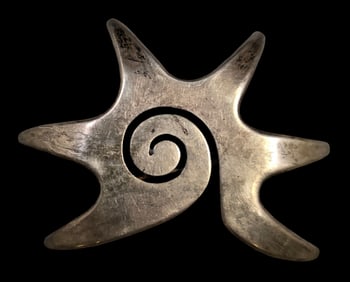 Stylish Vintage ca. 1950 MARICELA TAXCO Mexico Sterling Silver Star Shaped Brooch / Pin