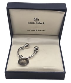 Vintage DOLAN & BULLOCK Sterling Silver Horseshoe Screwball Keychain /w Original Box